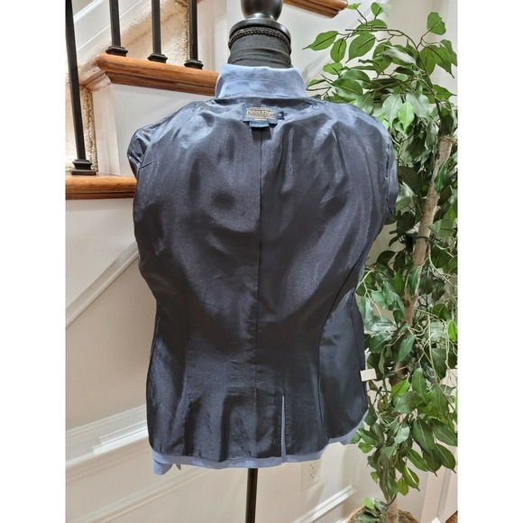 Pendleton Women's Navy Blue Wool Single Breasted Two Buttons Fitted Blazer 10 - Picture 7 of 11